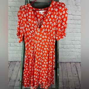Top shop orange dress size 8 floral